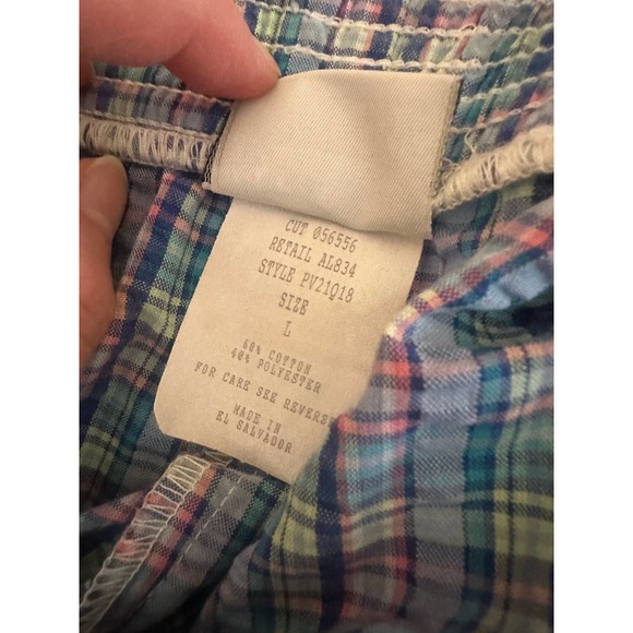 Vintage NOS Napa Valley Women L multi-color checkered beach casual pull-on pants - Picture 7 of 8